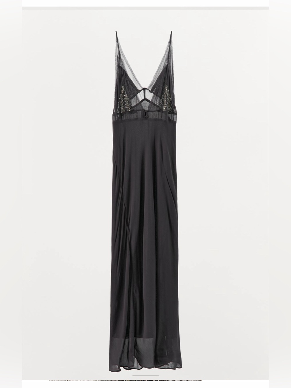 ZARA BEADED GEORGETTE
DRESS BLUE GREY SiZE MEDIUM - Picture 5 of 14